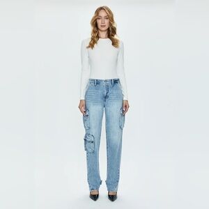 NWT Pistola Bobbie Utility Mid Rise Loose Straight Cargo Jean